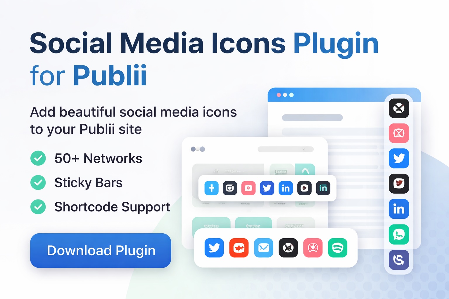 Social media plugin for publii